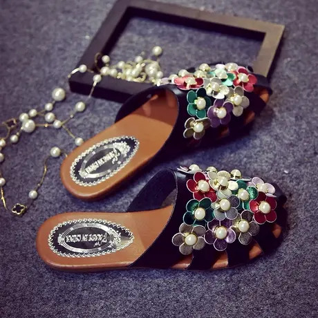 包头半拖鞋女外穿2023夏季新款时尚百搭网红平底懒人凉拖鞋ins潮商品大图