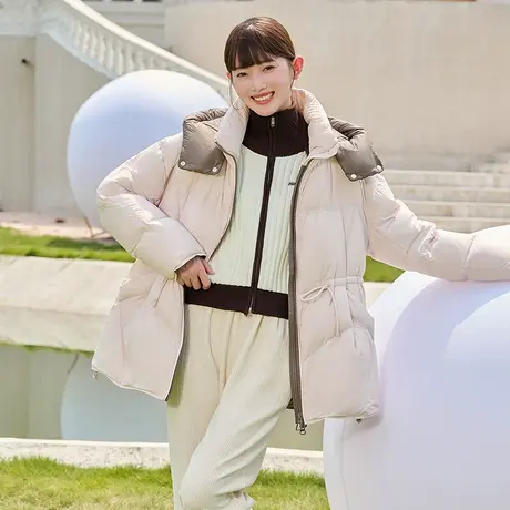 【胶原蛋白系列】坦博尔新款羽绒服女收腰显瘦保暖外套冬TB233532商品大图