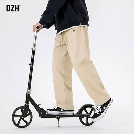 男士直筒休闲裤男春夏款卡其色裤子休闲百搭宽松长裤工装裤潮牌男商品大图