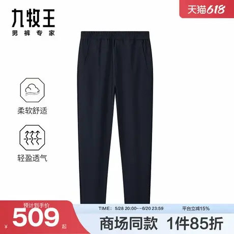 [商场同款]九牧王男装2025夏新款舒适针织休闲男款慢跑裤JB5E115图片