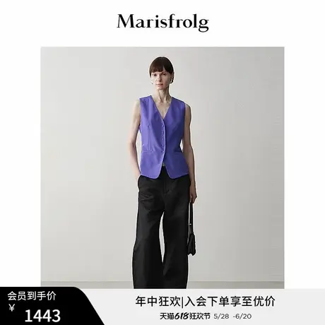 【桑蚕丝混纺】玛丝菲尔春流行紫罗兰色凉感高阶女西装马甲图片