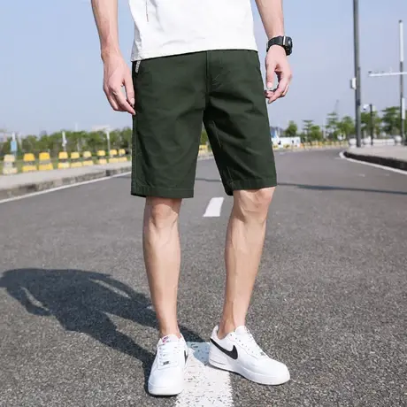 夏季全棉工装短裤男生日系复古潮流百搭休闲裤直筒中裤纯棉五分裤图片