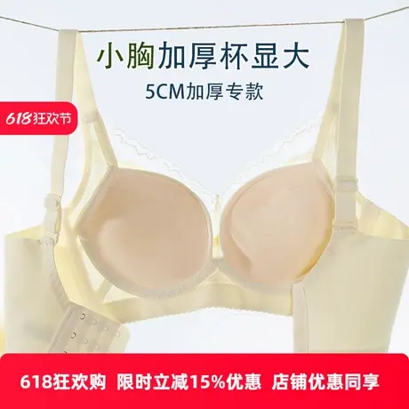 Colorful/多彩多姿内衣女小胸平胸聚拢上托侧收副乳加厚杯文胸罩商品大图