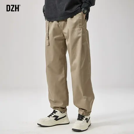男士卡其色裤子男款美式高街2023新款休闲伞兵裤百搭束脚长裤秋季商品大图