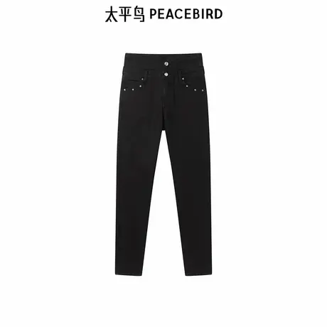 太平鸟年冬季新款高腰小脚牛仔裤A3HAE4441图片