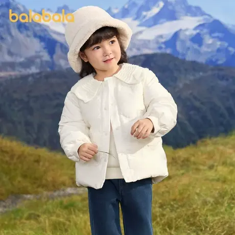巴拉巴拉童装女童羽绒服2025冬装新款面包服绣花外套商品大图