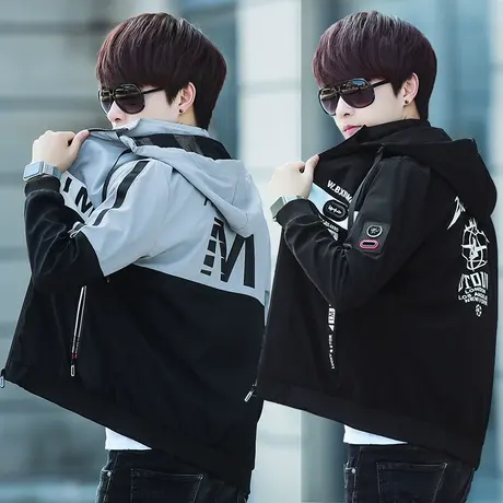 春秋季12大童13男孩子外套14初中学生15-16岁青少年薄款帅气夹克商品大图