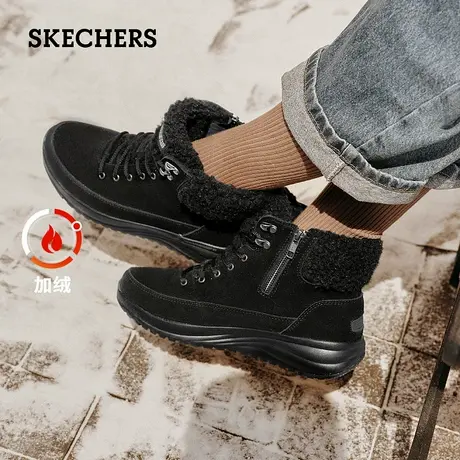 Skechers斯凯奇2023冬季新款休闲厚底雪地靴加绒女拉链高帮马丁靴商品大图