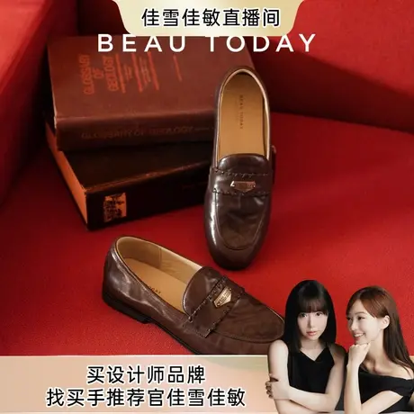 【佳雪佳敏直播精选】BeauToday一脚蹬复古英伦风乐福鞋商品大图