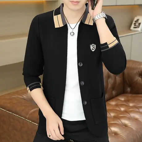 针织开衫外套男士春秋季2023新款外穿毛衣潮流休闲薄款秋装上衣服商品大图