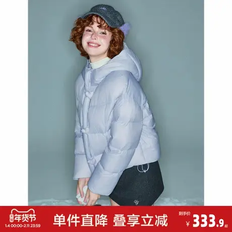 唐狮2025秋冬季短款羽绒服女高蓬连帽90鸭绒宽松休闲小个子韩系商品大图