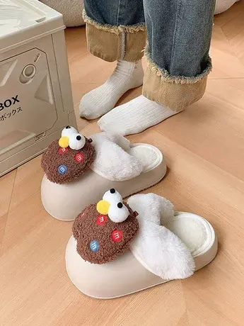 曲奇饼包头棉拖鞋女秋冬季家居家用宿舍防滑保暖厚底超软毛毛拖鞋图片