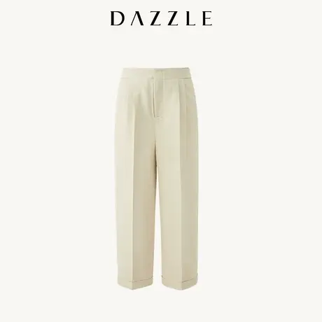 【七七酱专享】DAZZLE地素奥莱 春夏简约通勤宽松卡其色锥形休闲图片