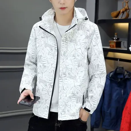 夹克男春秋装连帽卫衣青少年个性外套开衫秋衣薄款秋季外穿上衣潮商品大图