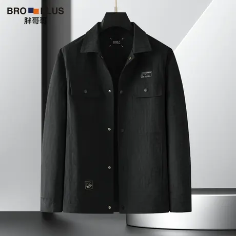 2024新款大码男装高级感外套男宽松加肥加大胖子格纹男士夹克春季商品大图