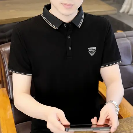 夏季短袖翻领POLO衫男青年帅气潮牌半袖打底衫韩版百搭高品质上衣商品大图