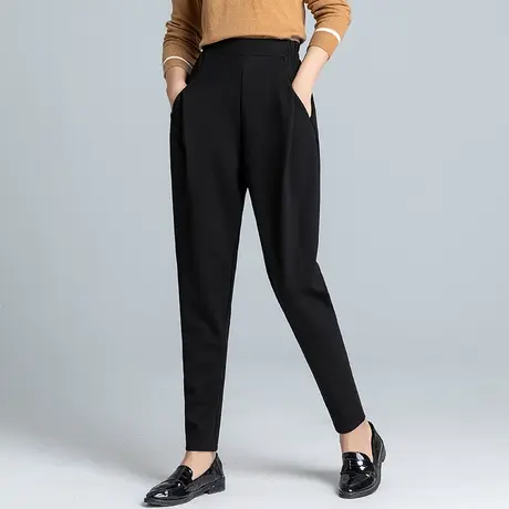 哈伦裤女春秋加肥加大码女裤宽松高腰显瘦九分小脚裤休闲萝卜裤子图片