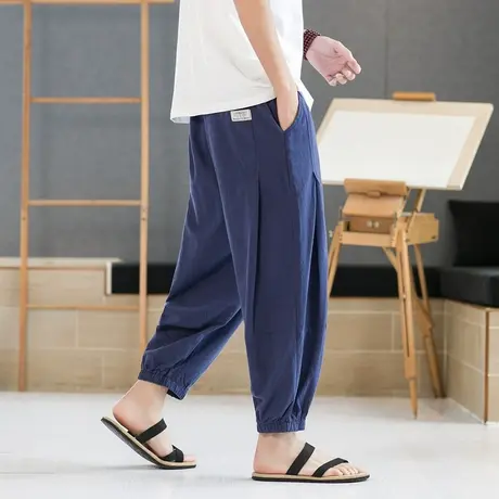 日系cityboy藏青色裤子男春秋直筒宽松九分裤美式复古工装休闲裤商品大图