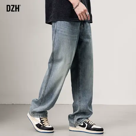 男士直筒牛仔裤男大码宽松休闲长裤2023新款美式裤子秋冬新款男裤商品大图