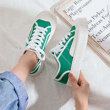 帆布鞋女夏季薄款2021年新款学生ulzzang百搭低帮潮鞋ins系带板鞋图片