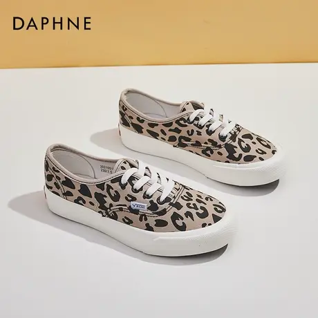 达芙妮断码豹纹帆布鞋2022年新款小众女鞋百搭休闲板鞋春秋鞋子女图片