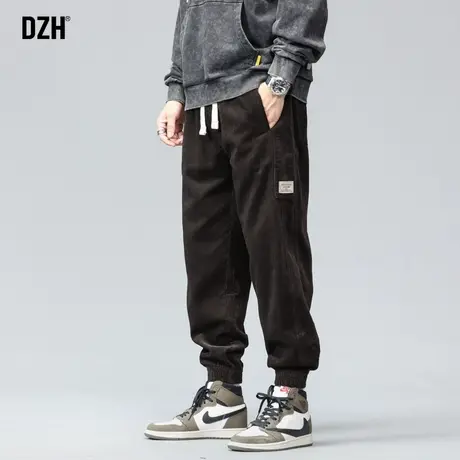 男士加厚灯芯绒男裤子秋冬款2024新款美式高街裤束脚裤运动裤长裤商品大图