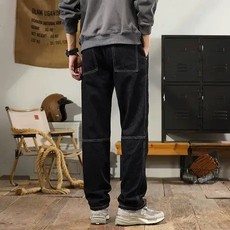 时尚潮流牛仔裤男款直筒宽松百搭高端牛仔裤美式高街牛仔裤商品大图