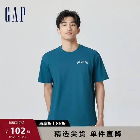 Gap男装夏季新款LOGO廓形运动简约时尚短袖T恤潮流休闲上衣841870图片