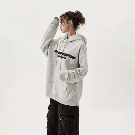 YEP字母印花连帽卫衣女春秋2024新款美式复古宽松情侣装外套上衣图片