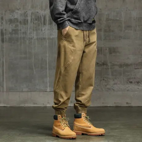 时尚百搭束脚裤子男款潮流户外纯棉工装裤大码宽松裤子男款潮流男商品大图