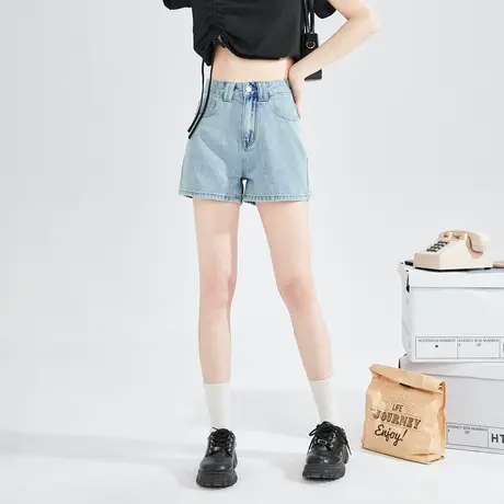 唐狮春夏季女牛仔短裤高腰显瘦显高时尚辣妹热裤潮流A字酷辣个性图片