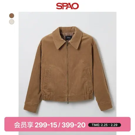 SPAO韩国同款2024年春季新款女士翻领长袖防风夹克外套SPJJE12W07图片