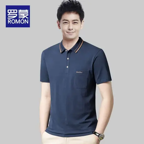 罗蒙polo衫男短袖t恤夏季薄款纯棉衣服2023新款男士休闲半袖上衣商品大图