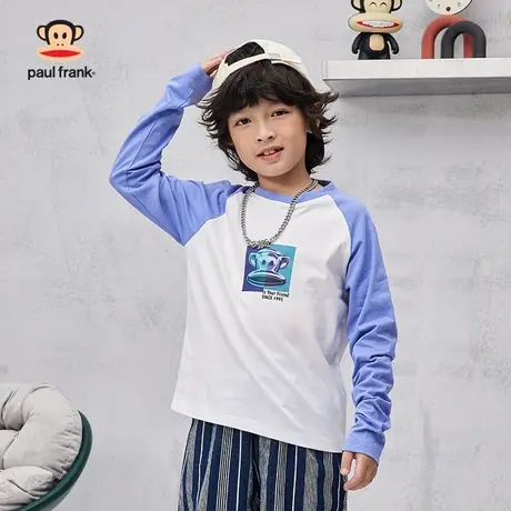 大嘴猴童装T恤2024新品男童潮春秋上衣中大童圆领纯棉长袖打底衫商品大图