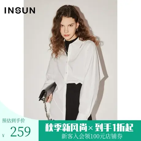 恩裳COVER初春秋经典版型解构设计微羊腿连身袖匹马棉衬衫图片