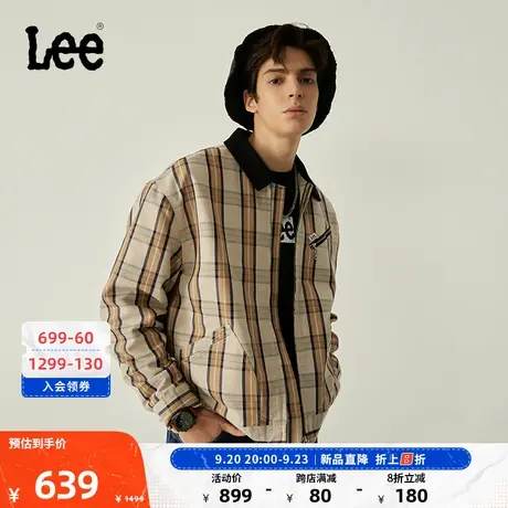 Lee商场同款23新品舒适米色格纹男夹克外套LMT004506101-97W图片