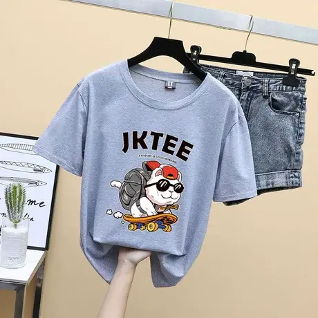 夏季宽松半袖上衣2023年新款中长款短袖t恤韩版女装ins潮大码衣服图片