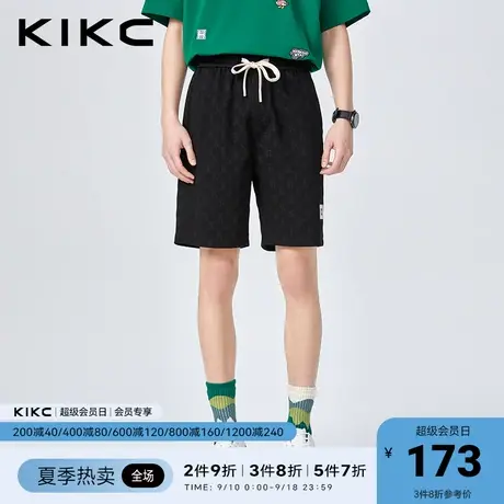 kikc休闲裤男2023春夏新款商场同款字母满身印直筒休闲运动短裤商品大图