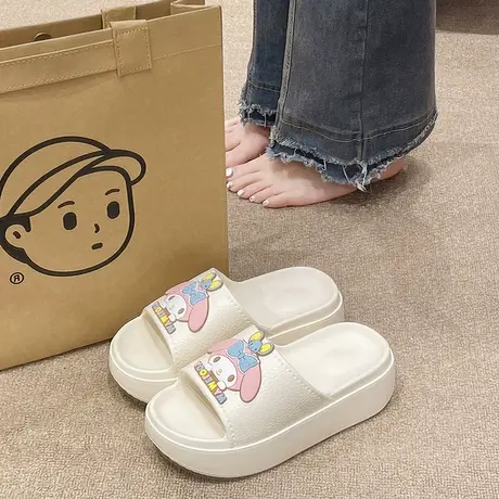 踩屎感厚底拖鞋女外穿夏季卡通可爱松糕底增高室内居家防滑凉拖鞋商品大图