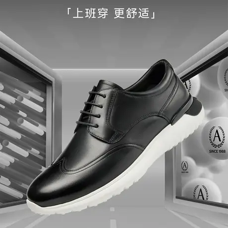 【运动皮鞋】奥康男鞋2023秋季新款低帮时尚休闲鞋真皮舒适单鞋商品大图