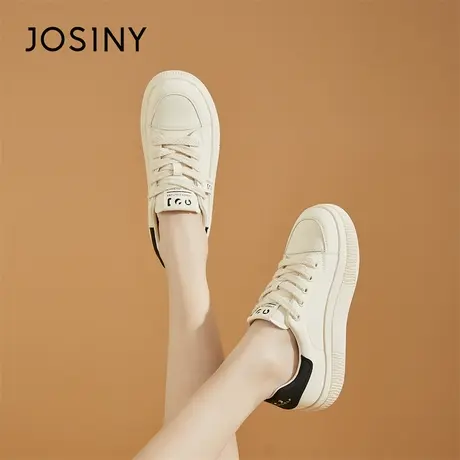 Josiny/卓诗尼时尚板鞋2024新款春季潮流运动轻便舒适厚底乐福鞋商品大图