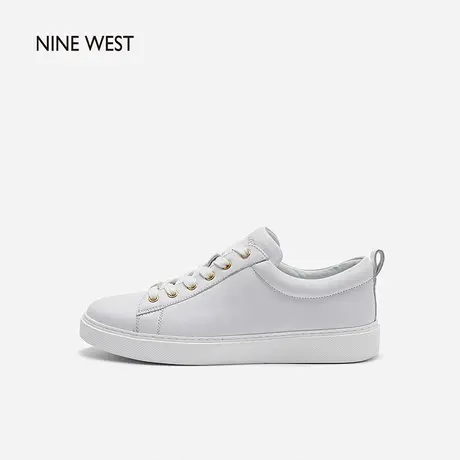 Nine West/玖熙男士简约时尚低帮板鞋真皮透气百搭小白鞋休闲鞋图片