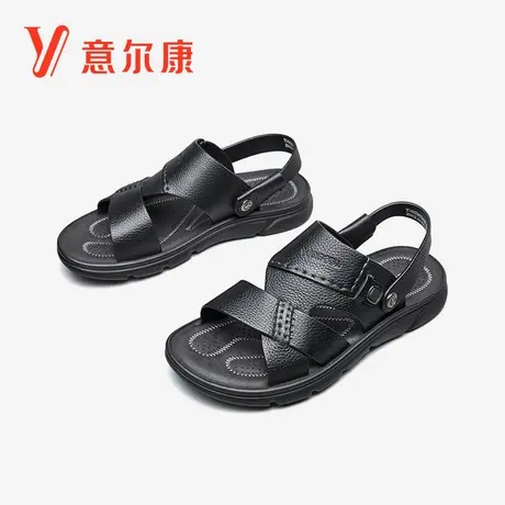 意尔康男士凉鞋2023年夏季新款真皮软底防滑潮流外穿凉拖鞋沙滩鞋商品大图