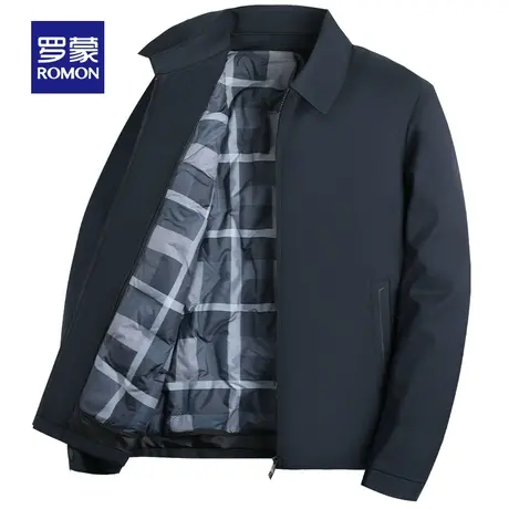【鹅绒】罗蒙可拆卸内胆羽绒服男士秋冬季休闲爸爸冬装夹克外套图片