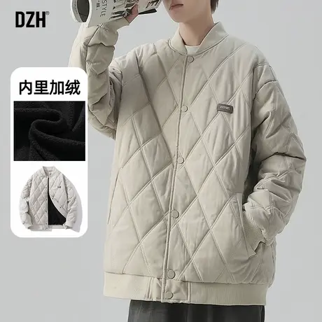 青少年菱格棒球服棉服男款冬季高级感2025年新款加厚棉衣夹克外套图片