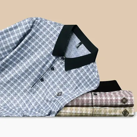 爸爸夏装夏季短袖t恤男款中年人父亲上衣圆领中青年Polo半袖衣服图片