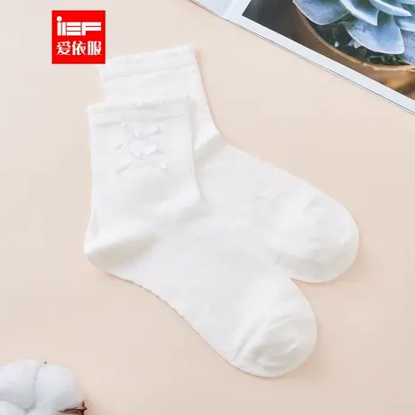 IEF/爱依服袜子2025夏季新款日系甜美减龄少女风蝴蝶结百搭中筒袜商品大图