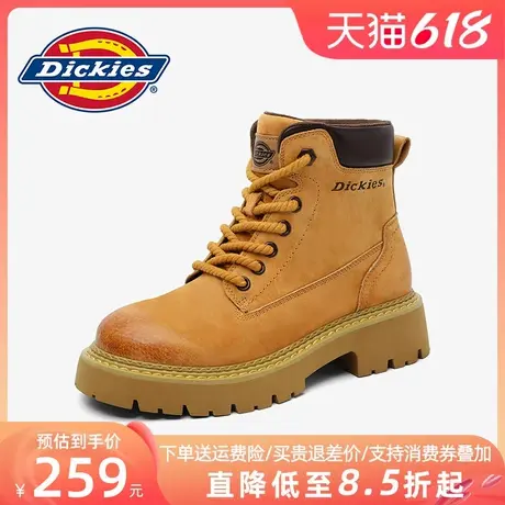 Dickies马丁靴女2025夏季新款夏季春夏短靴厚底棉鞋英伦风工装靴商品大图
