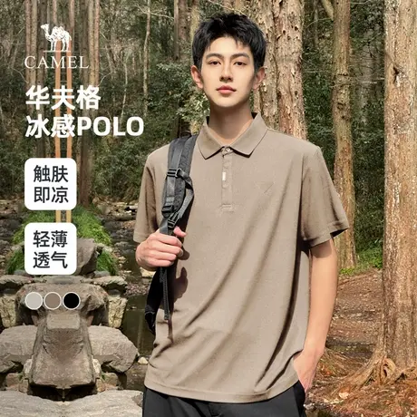 骆驼男装polo衫男士2025新款夏季短袖凉感痞帅高级感翻领t恤男商品大图