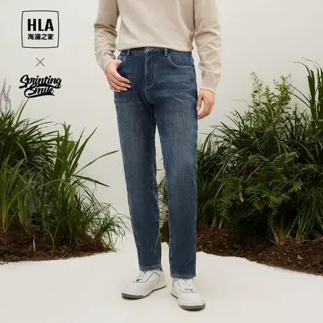【加厚加绒】HLA/海澜之家SPRINTING SMILE系列牛仔裤23秋冬裤子商品大图